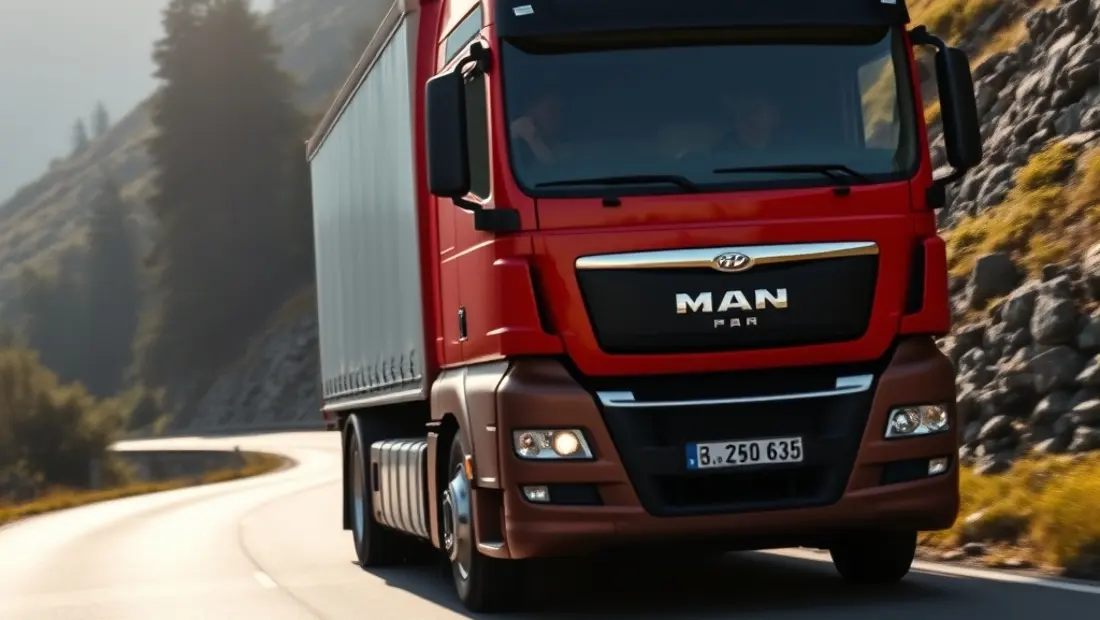 Camion routier en milieu naturel