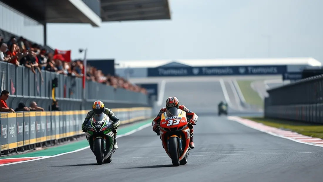 Piste de course de MotoGP avec des spectateurs assis