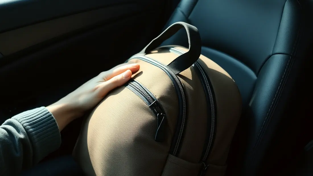 Sac de maternité sur le siège passager