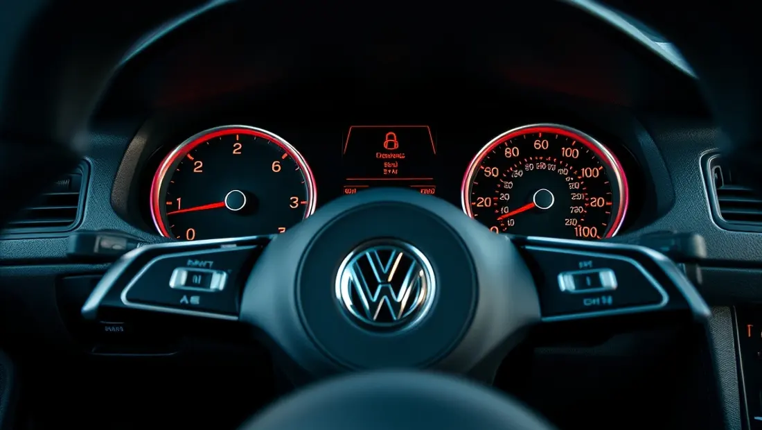 Un tableau de bord d'une voiture avec les instruments et les commandes.