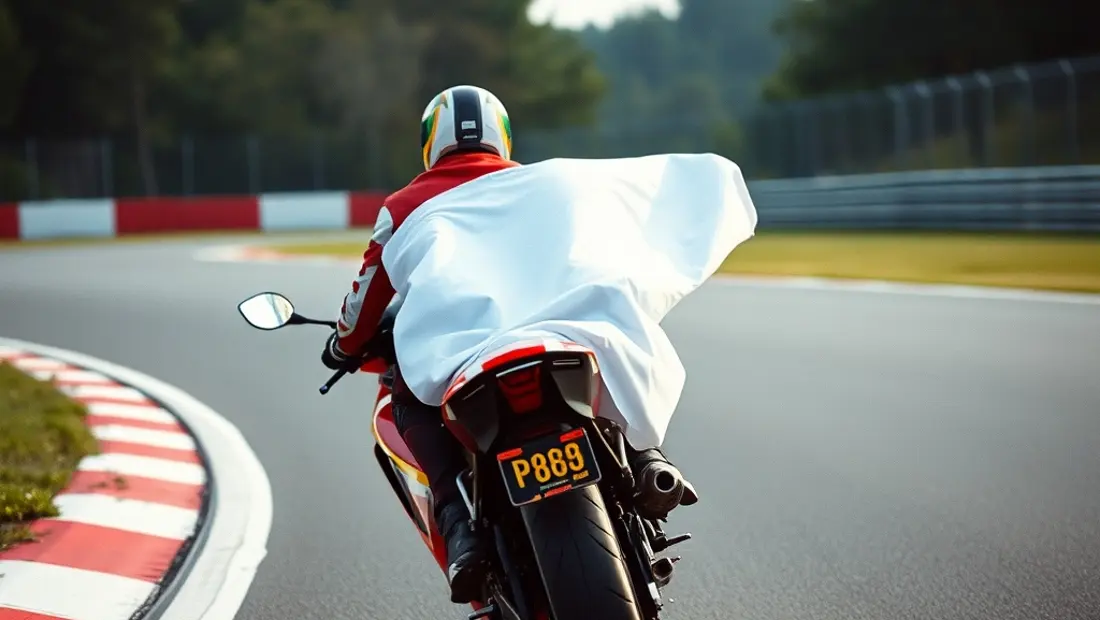 Moto de course sur circuit de moto