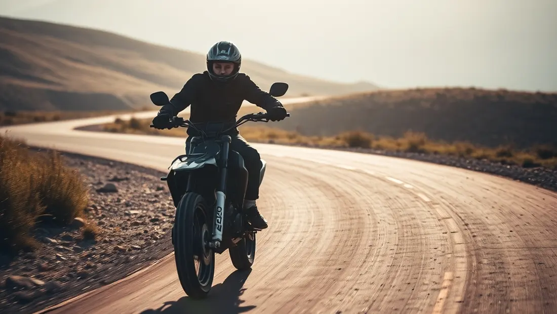 Pilote de moto sur une piste de course