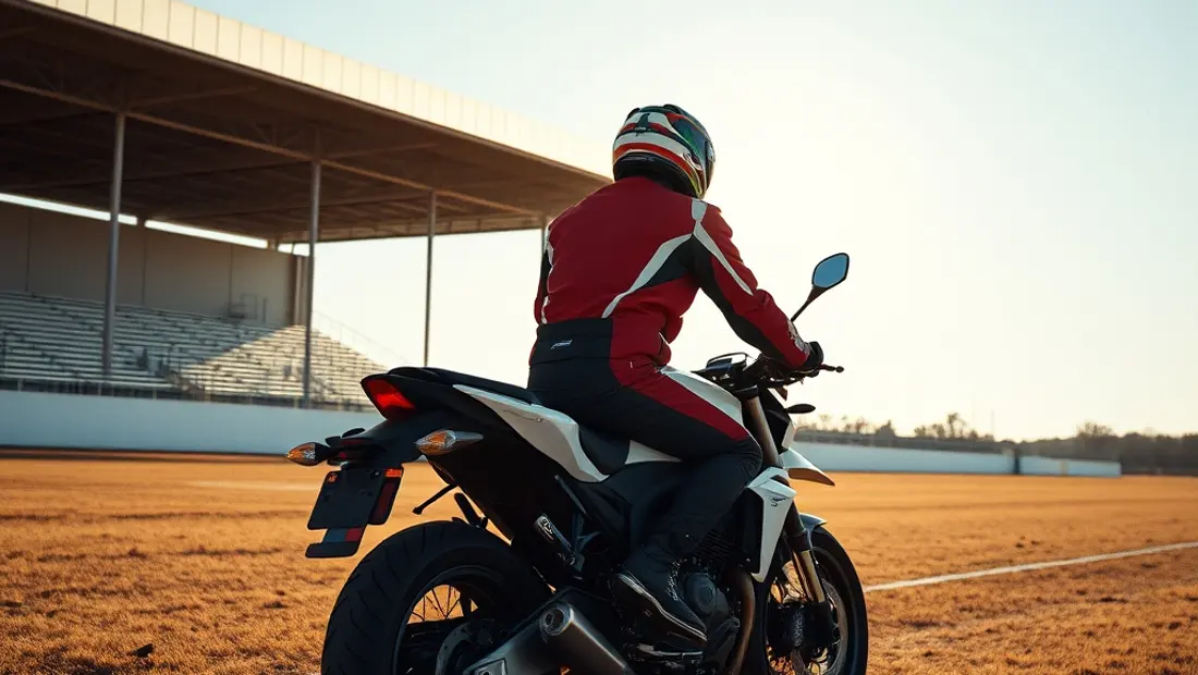 Pilote moto déçu sur le paddock