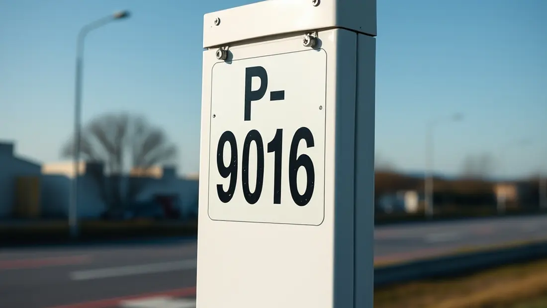 Code couleur P-RAL-9016 sur un panneau de signalisation