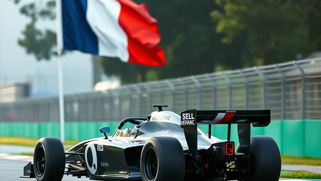 Voiture de course sur une piste de Grand Prix