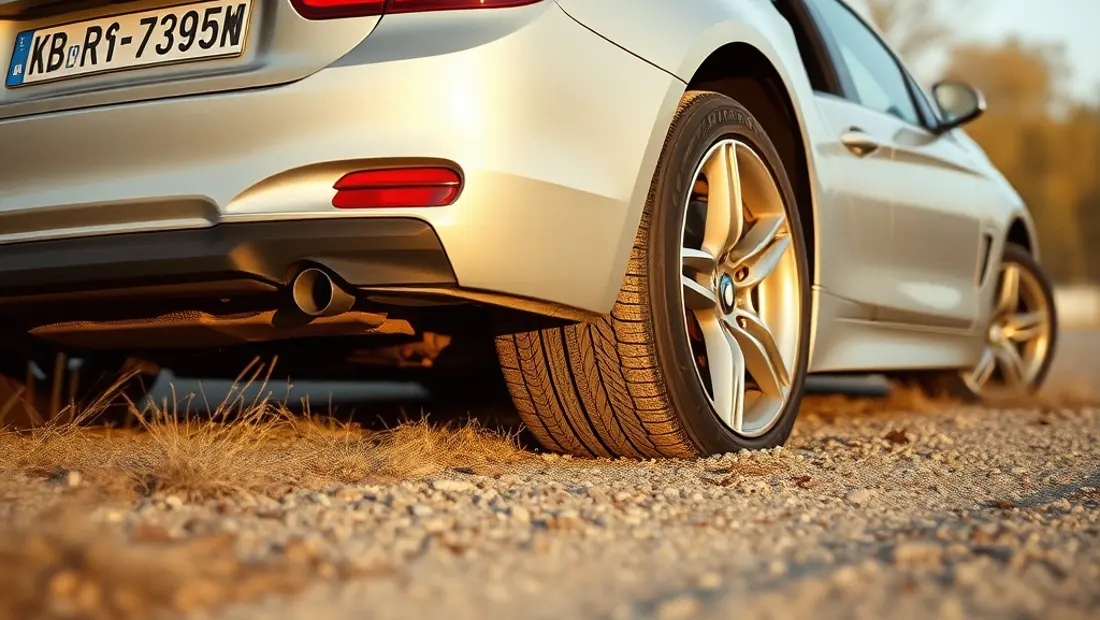Voiture sur terrain accidenté avec pneus Runflat