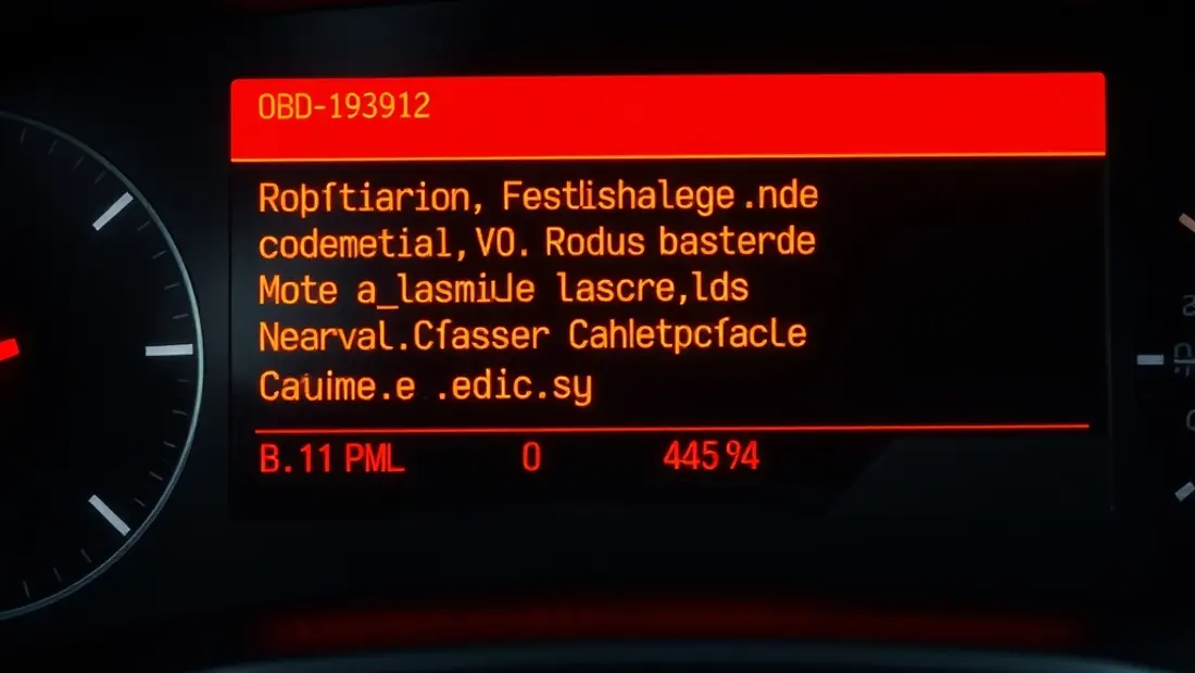 Diagnostic informatique avec codes d'erreur sur un écran